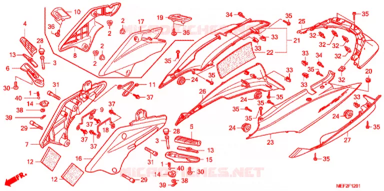 CARENAGE ARRIERE (FJS400L9) Honda SCOOTER 400 SILVERWING 2012  FJS400L9_J