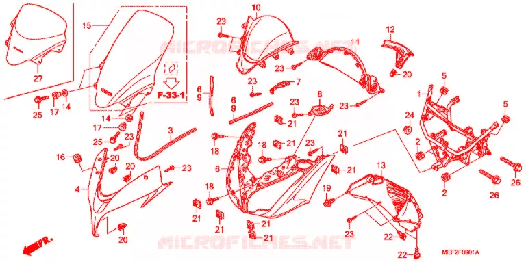 CARENAGE AVANT (FJS400L9) Honda SCOOTER 400 SILVERWING 2016  FJS400L9_J