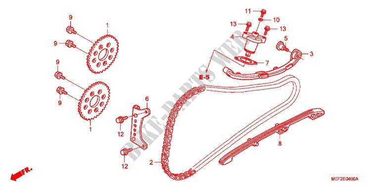 CHAINE DE DISTRIBUTION   TENDEUR pour Honda SILVER WING 400 GT de 2013