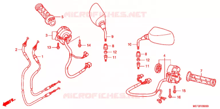 COMMODO - LEVIER - CABLE Honda SCOOTER 400 SILVERWING 2011  FJS400L9_J