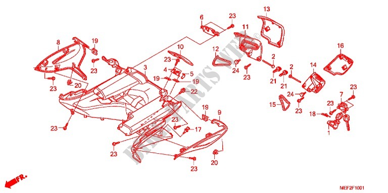 PROTEGE JAMBES (FJS400L9) pour Honda SILVER WING 400 GT de 2013