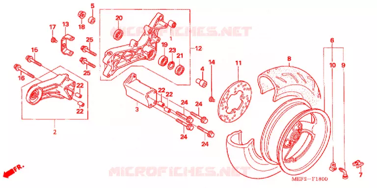 ROUE ARRIERE Honda SCOOTER 400 SILVERWING 2017  FJS400L9_J