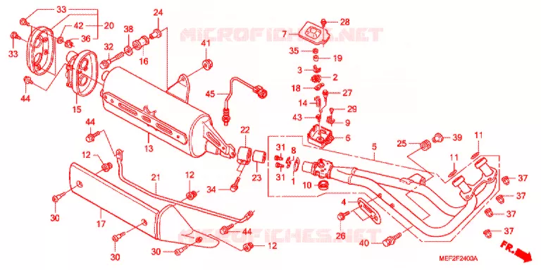 SILENCIEUX D'ECHAPPEMENT Honda SCOOTER 400 SILVERWING 2011  FJS400L9_J