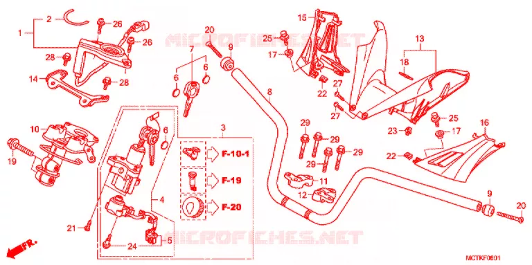 GUIDON - CARENAGE (FJS600A/D9) Honda SCOOTER 600 SILVERWING 2015  FJS600A9_J