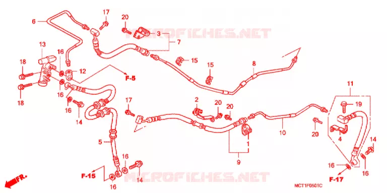 DURITE DE FREIN ARRIERE (FJS400/D FJS600/D) Honda SCOOTER 600 SILVERWING 2004  FJS600D4