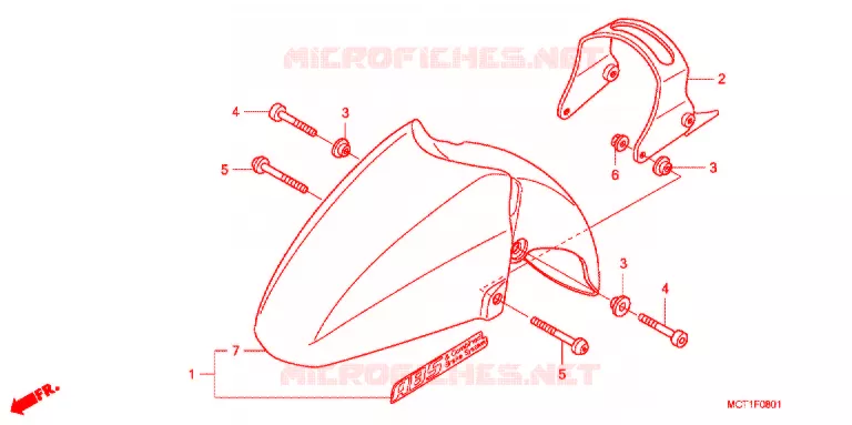 GARDE BOUE AVANT (FJS400A3/4 FJS600A3/4) Honda SCOOTER 600 SILVERWING 2004  FJS600D4