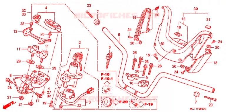 GUIDON - CARENAGE Honda SCOOTER 600 SILVERWING 2004  FJS600D4