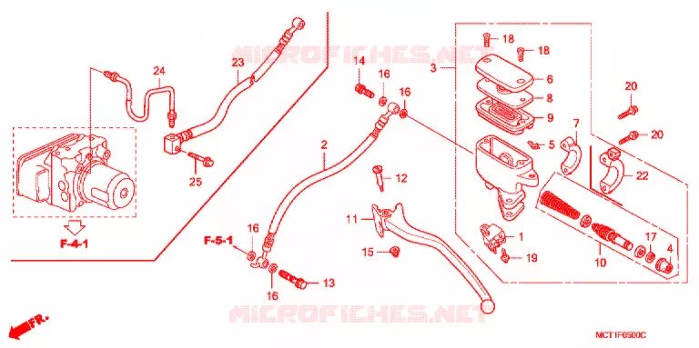 MAITRE-CYLINDRE DE FREIN ARRIERE Honda SCOOTER 600 SILVERWING 2004  FJS600D4