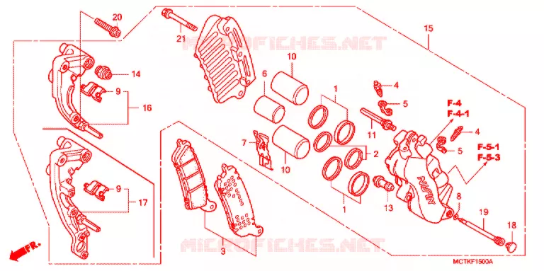 ETRIER DE FREIN AVANT (FJS400A/D/FJS600A/D5-8) Honda SCOOTER 600 SILVERWING 2008  FJS600D8
