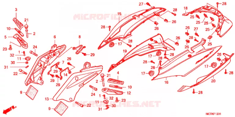 CARENAGE ARRIERE (FJS600A/D9) Honda SCOOTER 600 SILVERWING 2014  FJS600D9