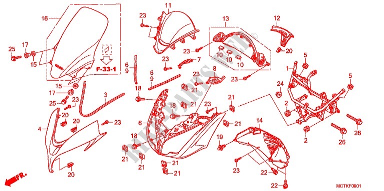 CARENAGE AVANT (FJS600A/D9) pour Honda SILVER WING 600 GT de 2014