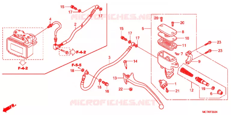 MAITRE-CYLINDRE DE FREIN ARRIERE (FJS600A/D9) Honda SCOOTER 600 SILVERWING 2014  FJS600D9