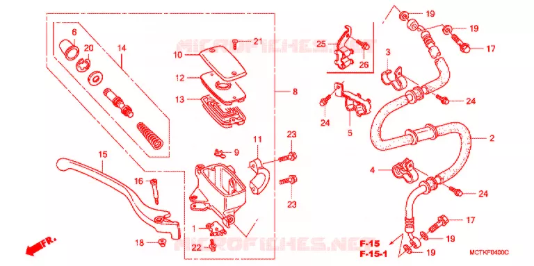 MAITRE CYLINDRE DE FREIN AVANT (FJS400D/FJS600D) Honda SCOOTER 600 SILVERWING 2010  FJS600D9