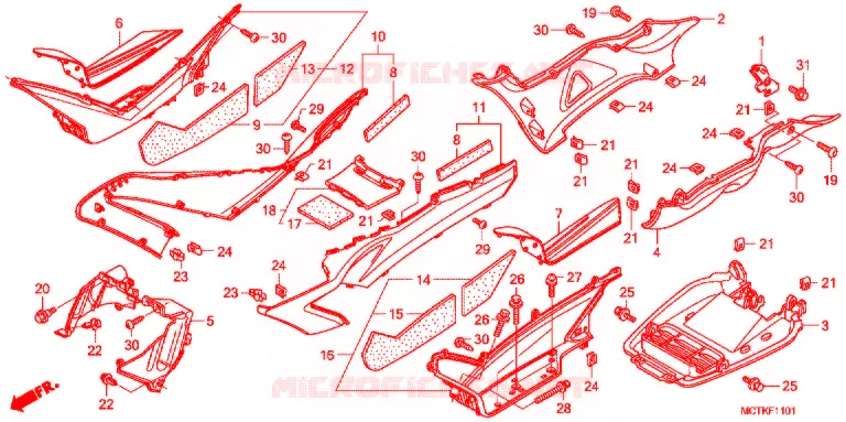 MARCHE PIEDS (FJS600A/D9) Honda SCOOTER 600 SILVERWING 2009  FJS600D9