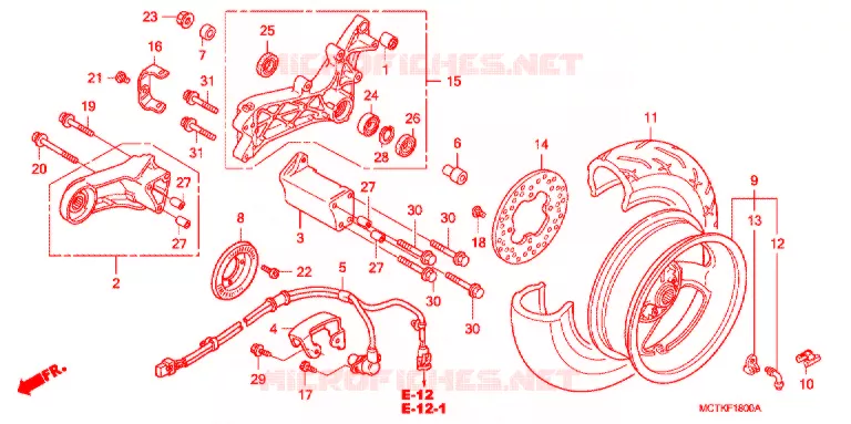 ROUE ARRIERE Honda SCOOTER 600 SILVERWING 2014  FJS600D9