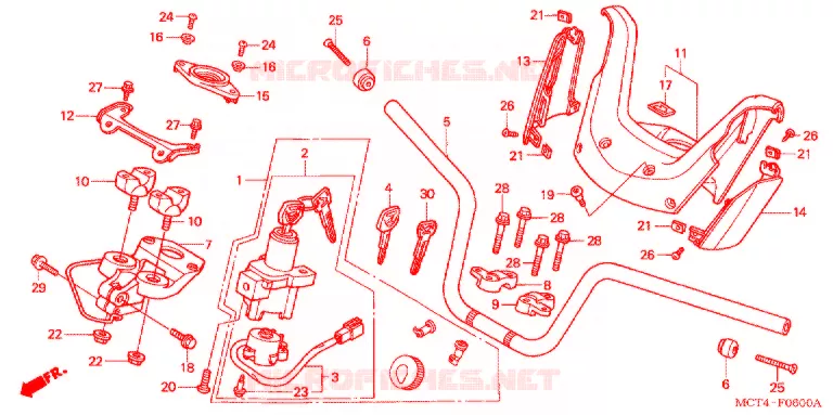 GUIDON - CARENAGE Honda SCOOTER 600 SILVERWING 2005  FSC600A5