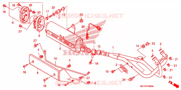 SILENCIEUX D'ECHAPPEMENT Honda SCOOTER 600 SILVERWING 2007  FSC600A7