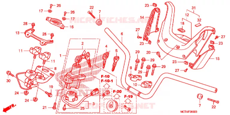 GUIDON - CARENAGE Honda SCOOTER 600 SILVERWING 2009  FSC600A9
