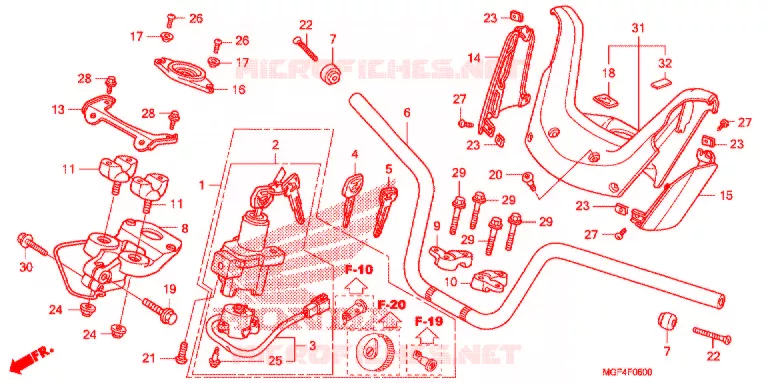 GUIDON - CARENAGE Honda SCOOTER 600 SILVERWING 2013  FSC600AD