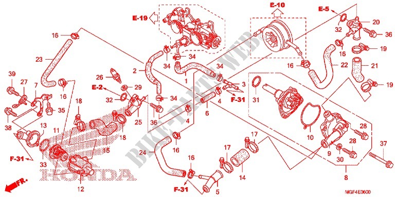 POMPE A EAU pour Honda SILVER WING 600 ABS de 2013