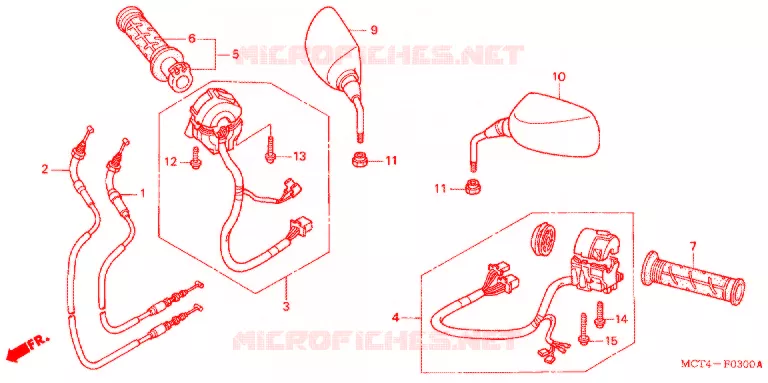 COMMODO - LEVIER - CABLE Honda SCOOTER 600 SILVERWING 2003  FSC600D3