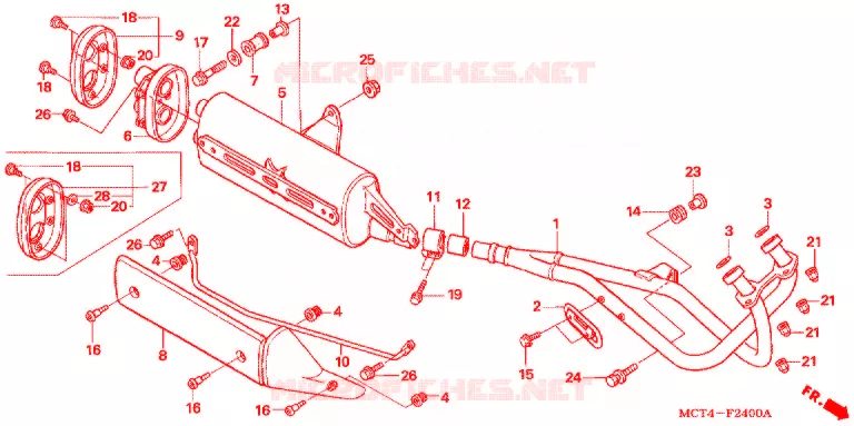 SILENCIEUX D'ECHAPPEMENT Honda SCOOTER 600 SILVERWING 2003  FSC600D3