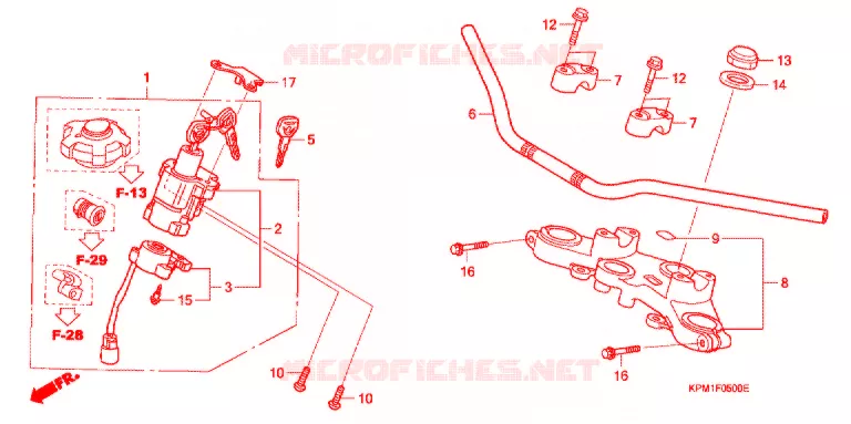 GUIDON - TE DE FOURCHE Honda MOTO 223 FTR 2007  FTR2237