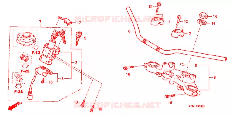 GUIDON - TE DE FOURCHE Honda MOTO 223 FTR 2012  FTR2238