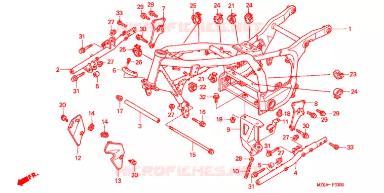 CADRE Honda MOTO 1500 GOLD-WING 2002  GL1500CD2