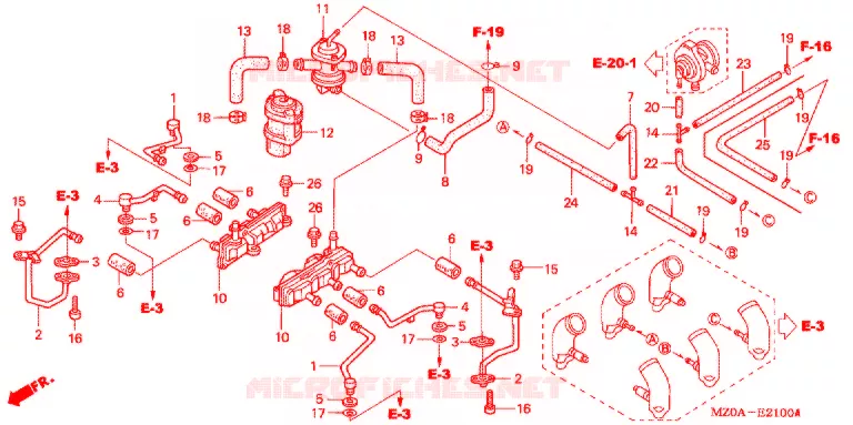COMMANDE INJECTION D'AIR SOUPAPE Honda MOTO 1500 GOLD-WING 2002  GL1500CD2