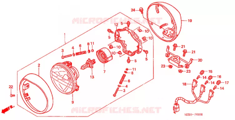 PHARE Honda MOTO 1500 GOLD-WING 2002  GL1500CD2