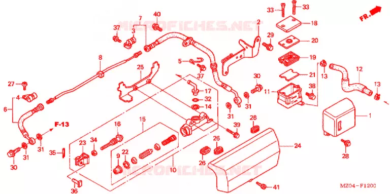 MAITRE-CYLINDRE DE FREIN ARRIERE Honda MOTO 1500 GOLD-WING 2003  GL1500CD3