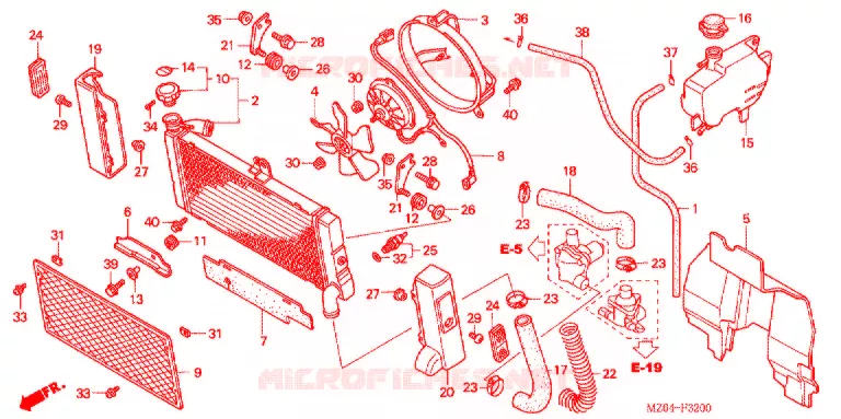 RADIATEUR Honda MOTO 1500 GOLD-WING 2003  GL1500CD3