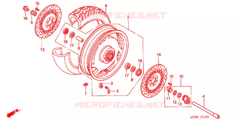 ROUE AVANT Honda MOTO 1500 GOLD-WING 2003  GL1500CD3