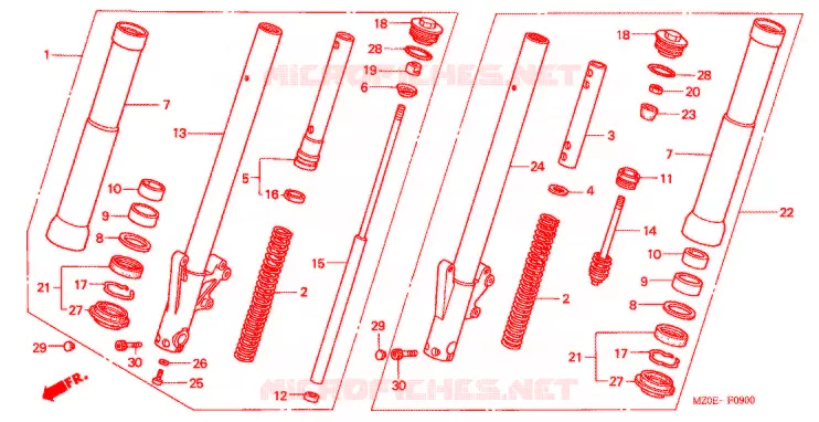 FOURCHE Honda MOTO 1500 GOLD-WING 2003  GL1500CD3