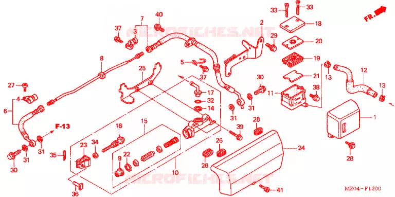 MAITRE-CYLINDRE DE FREIN ARRIERE Honda MOTO 1500 GOLD-WING 2003  GL1500CD3