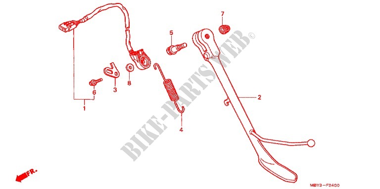 BEQUILLE LATERALE pour Honda VALKYRIE 1500 F6C INTERSTATE de 2001