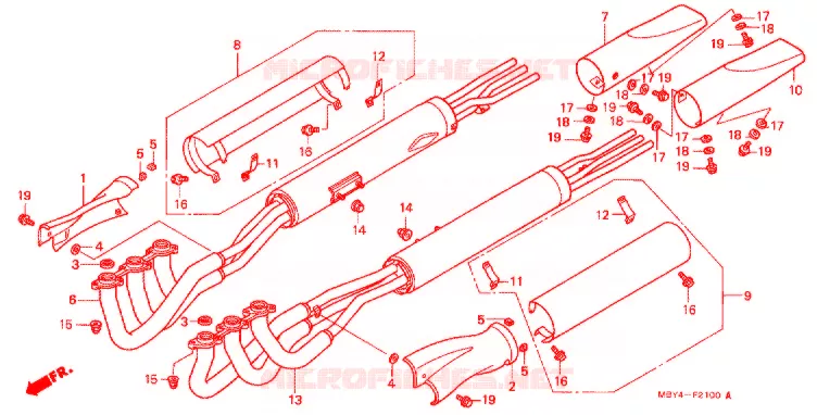 SILENCIEUX D'ECHAPPEMENT Honda MOTO 1500 GOLD-WING 2000  GL1500CFY
