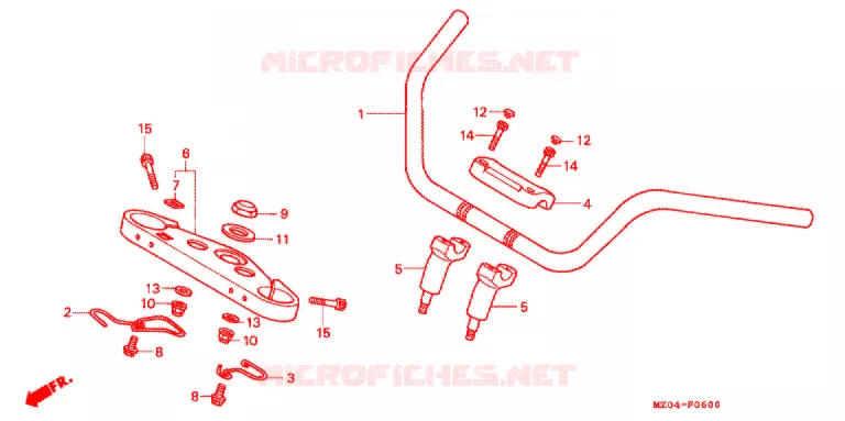 GUIDON - TE DE FOURCHE Honda MOTO 1500 GOLD-WING 2000  GL1500CTY