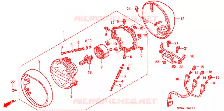 PHARE Honda MOTO 1500 GOLD-WING 2000  GL1500CY