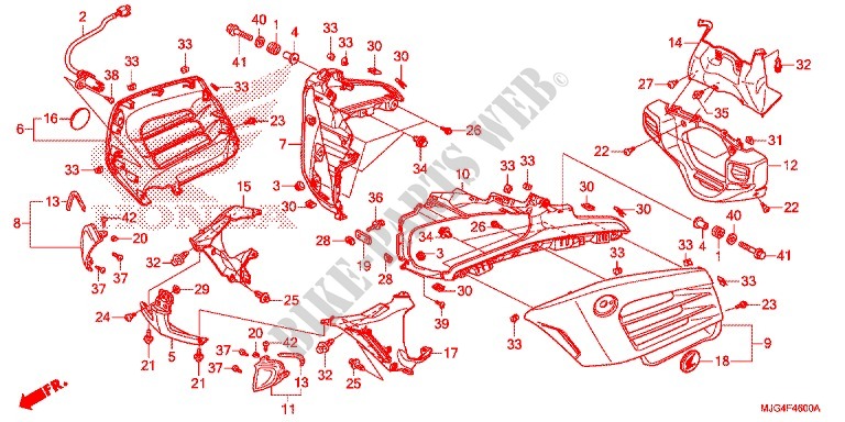 TETE DE FOURCHE pour Honda F6B 1800 BAGGER DELUXE AC de 2013