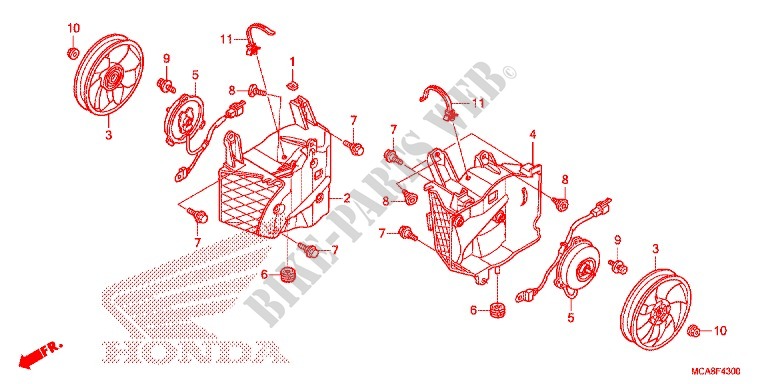 CONDUIT DE REFROIDISSEMENT pour Honda GL 1800 GOLD WING ABS NAVI de 2012