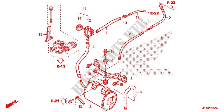 SYSTÈME DE RECYCLAGE DES GAZ pour Honda GL 1800 GOLD WING ABS NAVI de 2012