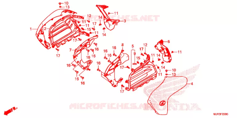 OUIES DE RADIATEUR Honda MOTO 1800 GOLD-WING 2016  GL1800CG