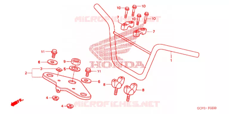 GUIDON - TE DE FOURCHE Honda MOTO 70 CRF 2004  CRF70F4