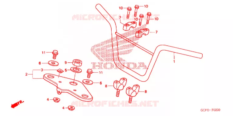 GUIDON - TE DE FOURCHE Honda MOTO 70 CRF 2009  CRF70F9