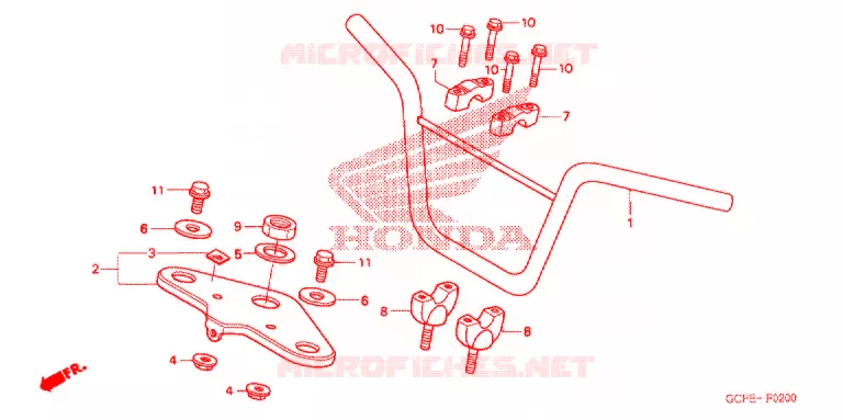GUIDON - TE DE FOURCHE Honda MOTO 70 CRF 2011  CRF70FB