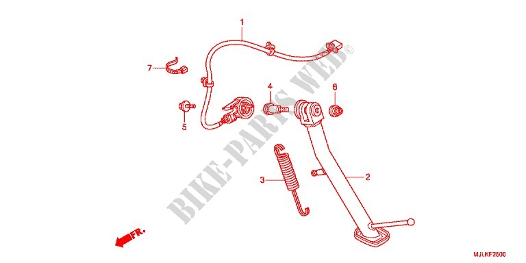 BEQUILLE LATERALE pour Honda NC 750 X ABS DCT LOWER, E Package de 2014