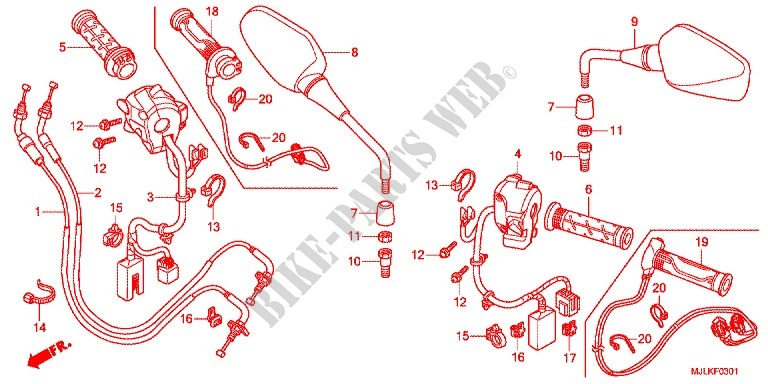 COMMODO   LEVIER   CABLE (NC750XD/XDL) pour Honda NC 750 X ABS DCT LOWER, E Package de 2014
