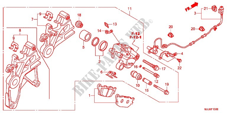 ETRIER DE FREIN ARRIERE pour Honda NC 750 X ABS DCT LOWER, E Package de 2014